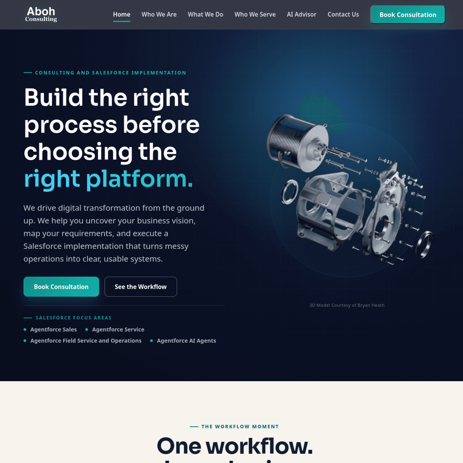 The rebuilt Aboh Consulting website