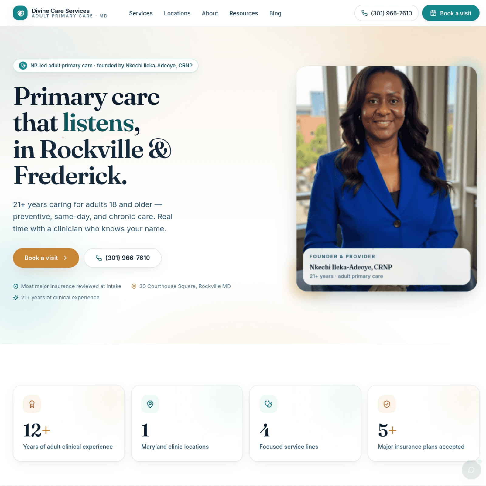 The rebuilt My Divine Care Services website